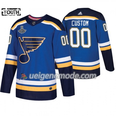 Kinder Eishockey St. Louis Blues Trikot Custom Adidas 2019 Stanley Cup Champions Royal Authentic
